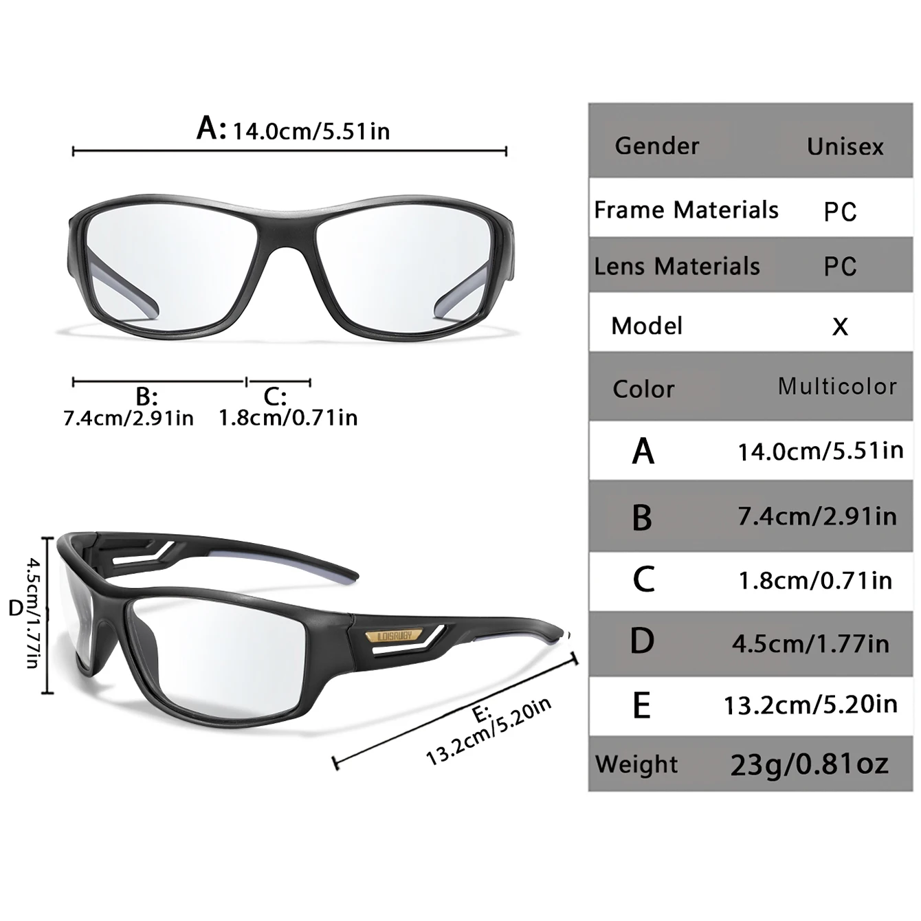 LOISRUBY Photochromic Cycling Sunglasses Men Women