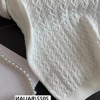 Ice Silk Polo Shirt Knitted Short Sleeve T-Shirt Summer Chic Thin Unique Jacquard Women Tops 2026 Korean Style Women’s Clothing - Image 3