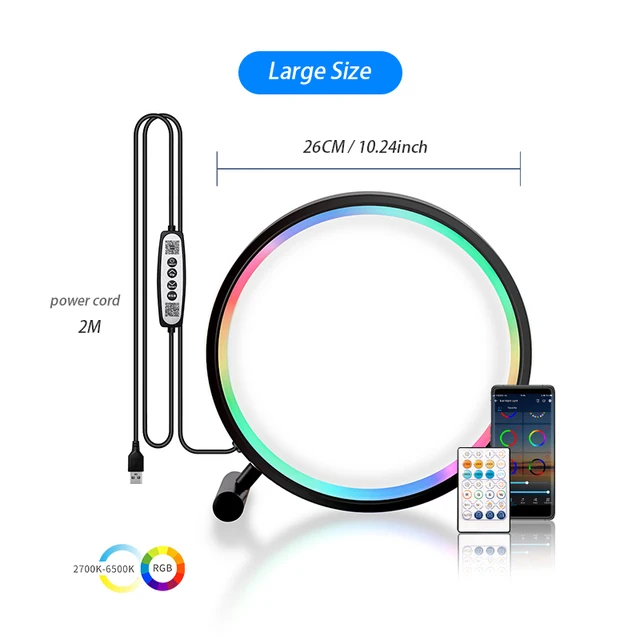 

Smart LED Night Light Monochrome/RGB Fantasy Color Desktop Atmosphere Lamp Desktop Decorative Ornaments Creative Desk Lamp