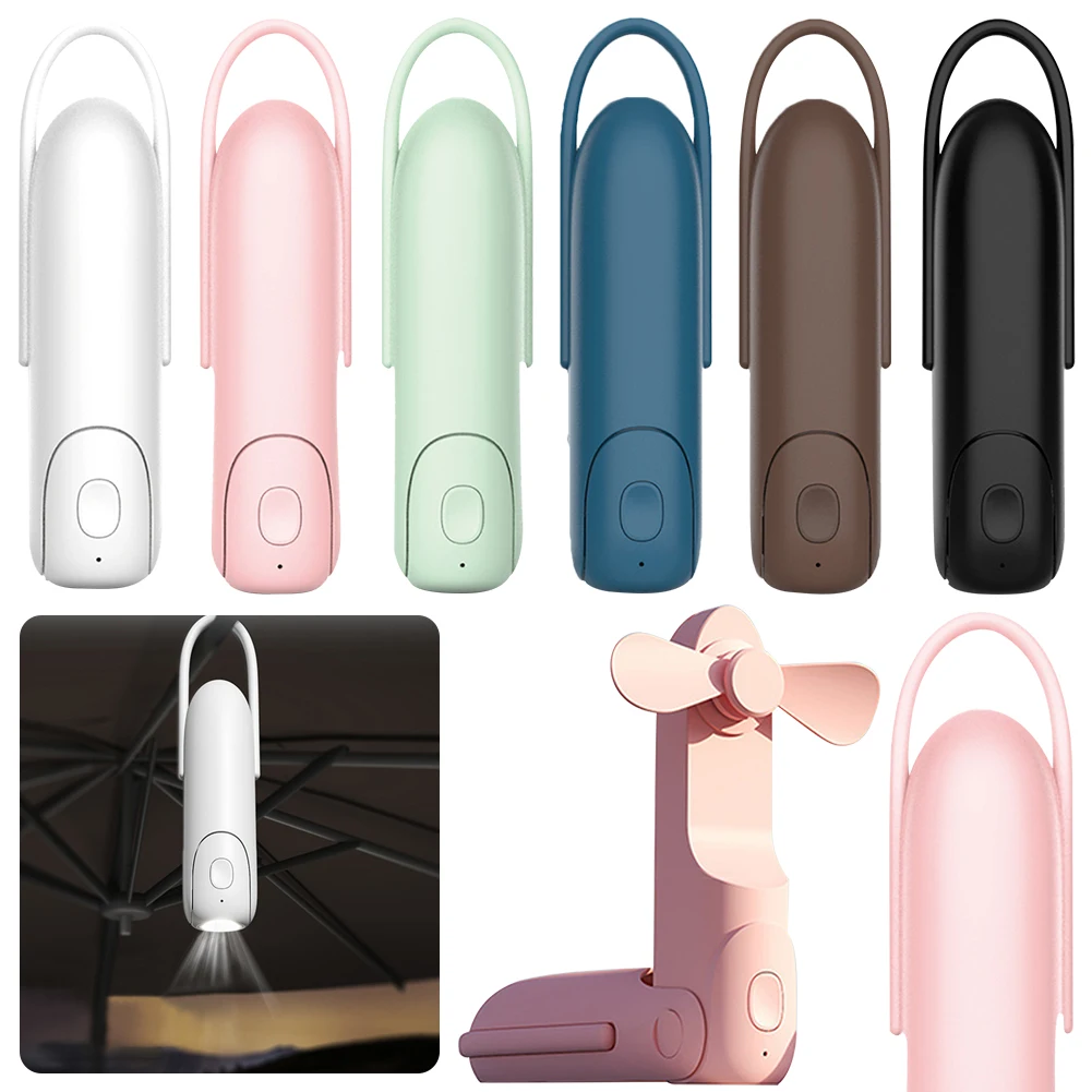 Portable Mini Fan Rechargeable Electric Air Cooling Fan 3 Speeds Small Pocket Fan with Power Bank Flashlight for Travel Outdoor