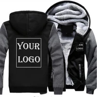 Custom Logo Men's Winter Jacket - Premium Thick & Warm Zip-Up Hoodie for Style & Branding