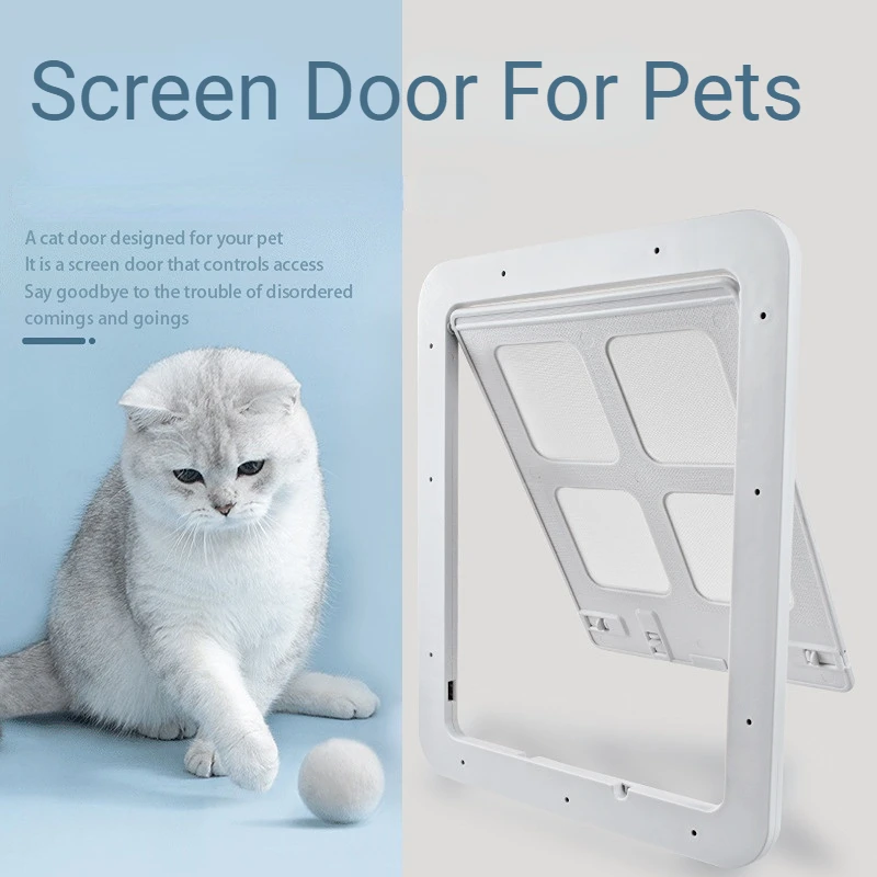 Puerta mosquitera para perros con solapa magnética con cerradura para  puerta corredera, puerta grande para gatos, puerta mosquitera, ventana o  porche