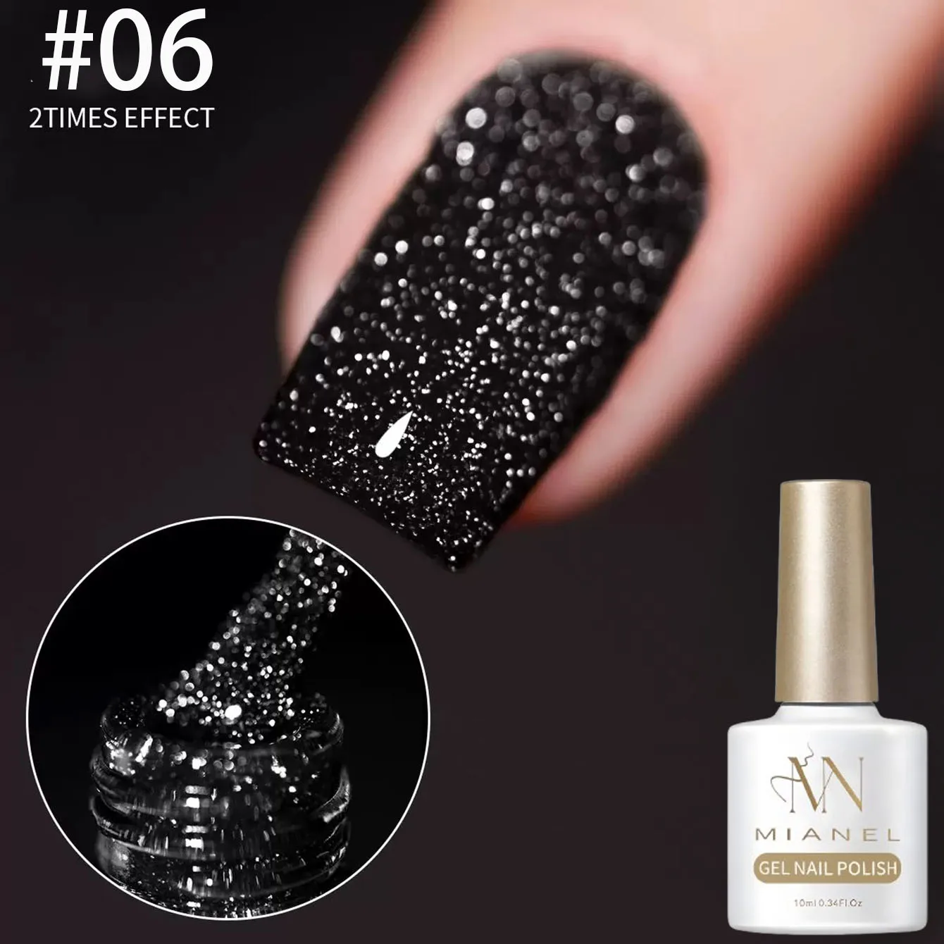 10ML 1-12 Stück Roter Nagellack mit Zerkleinerten Diamanten, Weißer Glitzer-Nagellack mit Hoher Dichte – Detail 8
