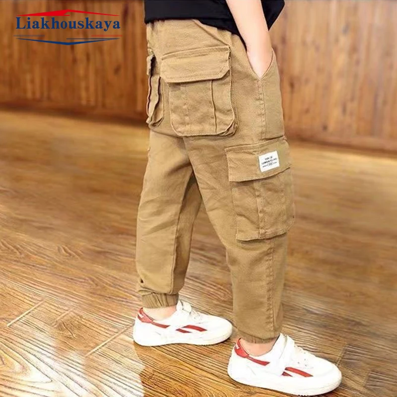 Boys Cargo Pants for 110-160cm Spring Winter