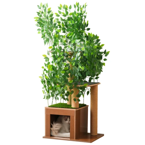 Kratzbaum in Kaktusform – 90 cm hoher Kratzbaum mit verdickten Sisal-Stängeln und Kipp-Schutz, Katzen-Kratzsäule – Detail 24