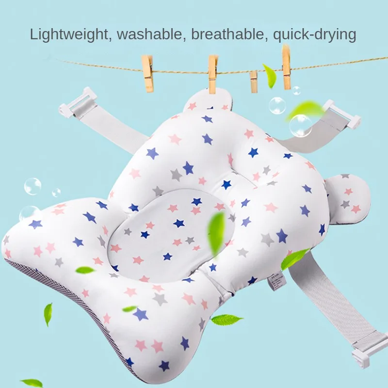 Baby bath support pad Cartoon Baby Shower Bath Tub Pad Non-Slip Newborn Bathtub Mat Safety Nursing Foldable Support Comfort Body Cushion Mat Pillow