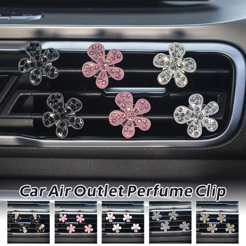 4pcs Car Air Freshener Diffuser Charms Car Interior Decor Rhinestone ...