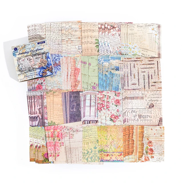 100 pcs Vintage Pattern DIY Scrapbooking Decorative Paper for Diary
