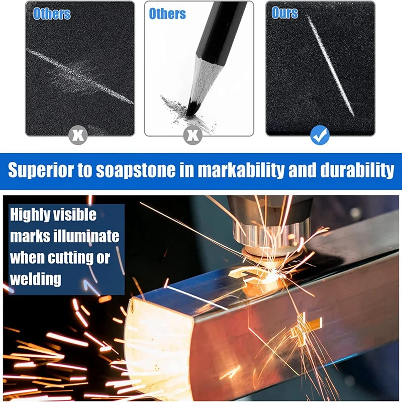 Metal Carpenter Pencils Welders Silver Streak Pencil With Round Refills Mechanical Carpenter Pencils Marker Pen Welding Tool