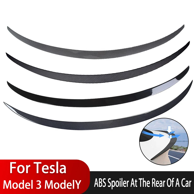 

Задний спойлер для багажника Tesla Model 3 Y 2021-2023, спойлер для багажника, губа из углеродного волокна ABS, спойлер для крыла, аксессуары для стайлинга автомобиля