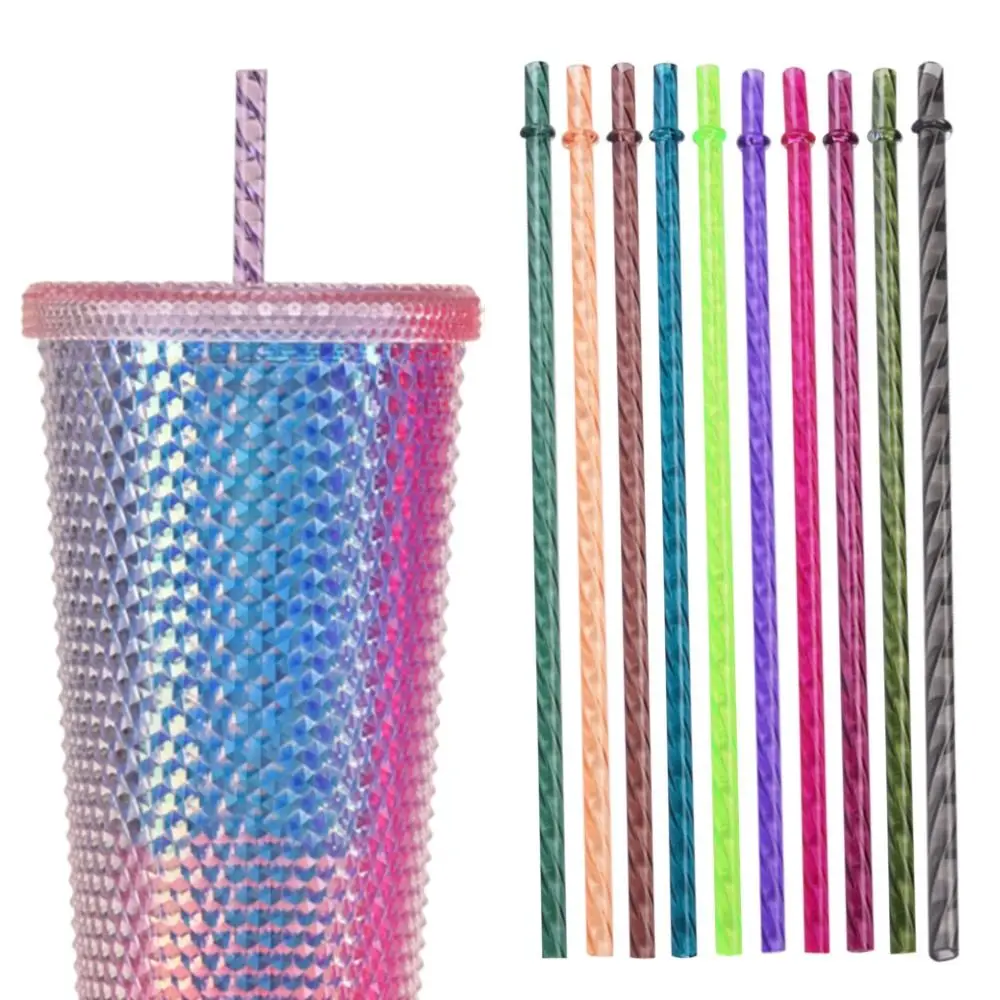 Eco-Friendly Reusable Multi-Color Drinking Straws with Clasps - Ideal