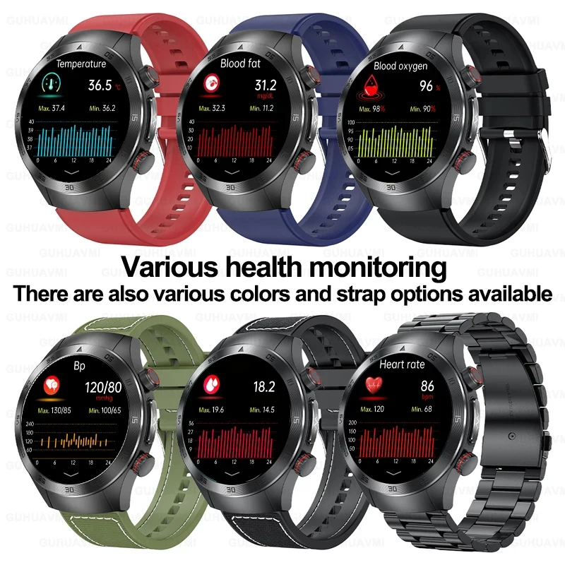 2025 New For XIAOMI 1.49"AMOLED Screen Laser therapy Smart Watch Men Women Blood fat Uric acid ECG+PPG Health Tracker Smartwatch 6