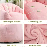 Giant Bean Bag Chair, Comfortable for All Ages, Ideal for Living Room, Bedroom, or Floor Sofa, Pink 4
