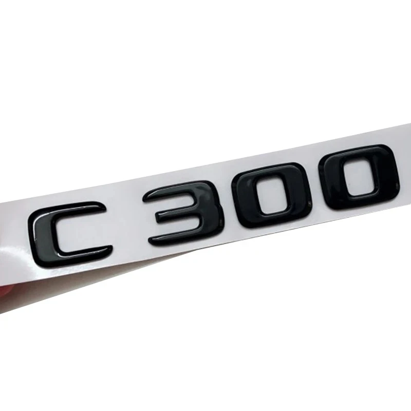 

3D ABS Glossy Black Car Rear Trunk Badge Decal Letters Sticker Logo C300 4MATIC Emblem For Mercedes C 300 W205 W204 Accessories