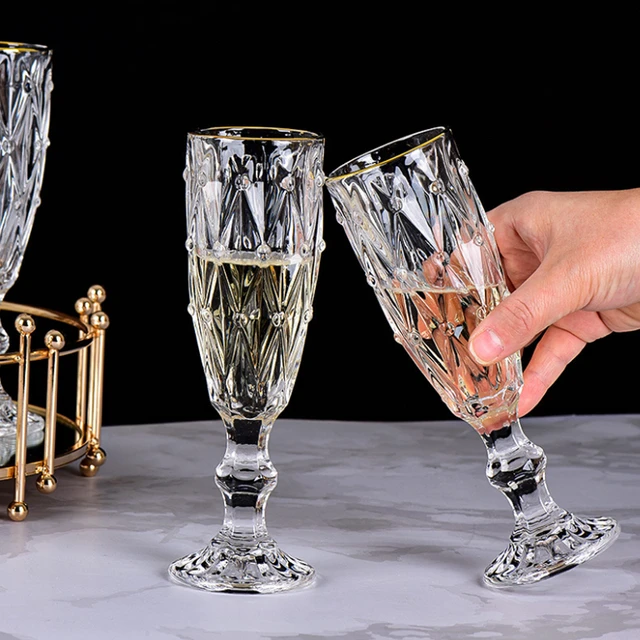 Crystal Champagne Glasses Vintage Lead Crystal Flutes Luxury