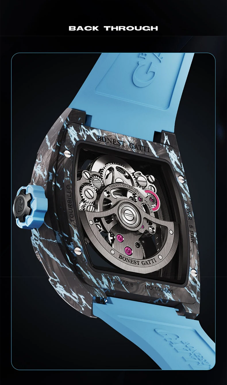 BONEST GATTI Men Tourbillon Watch 43*52mm Tonneau Automatic  display picture 1
