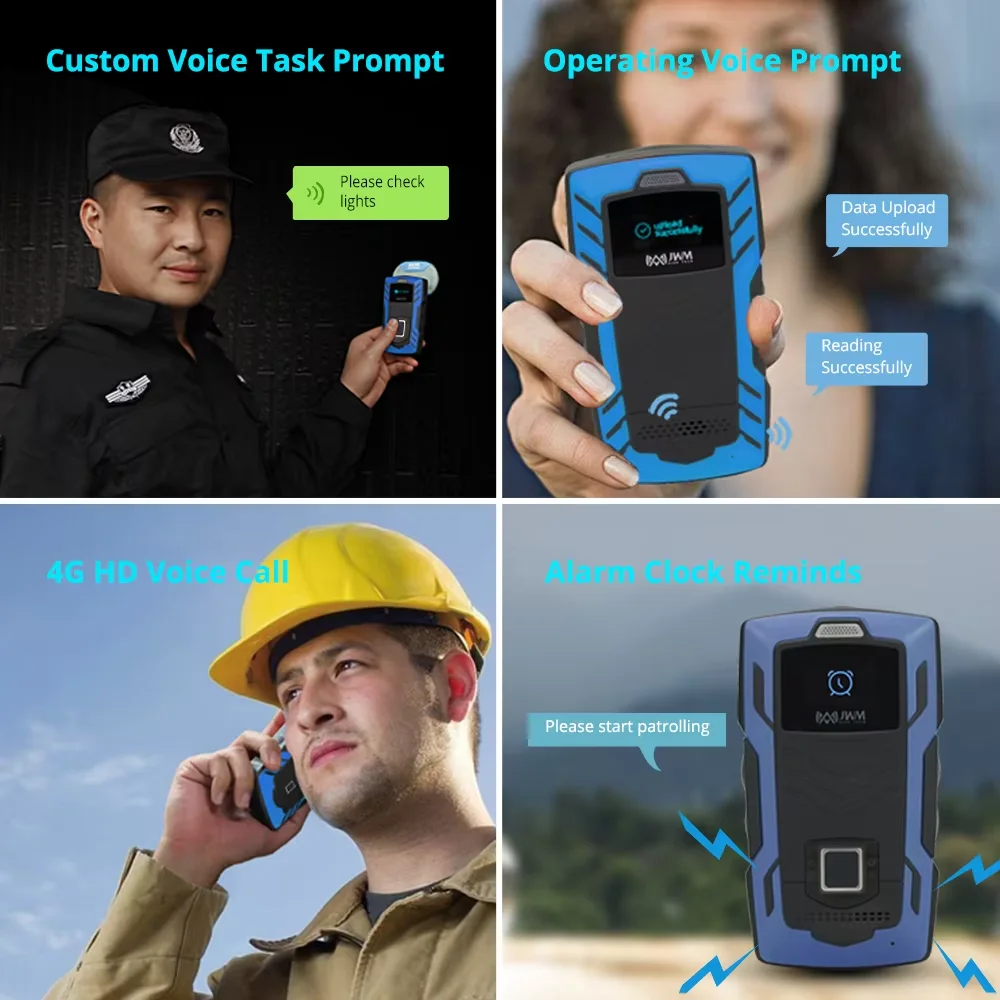 JWM WM-5000ZG 4G GPS 실시간 지문 인식 고용량 배터리 및 IP67 인증 RFID 체크포인트 순찰 경비 투어 시스템