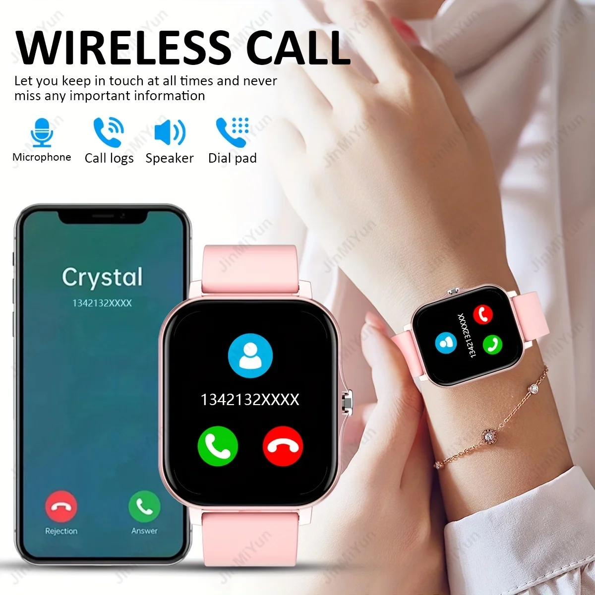 1.83 Inch Touch Sports Smart Watch,  Wireless Call, Message , Various Sports Modes, Multi-function Answering and Dialing. 4