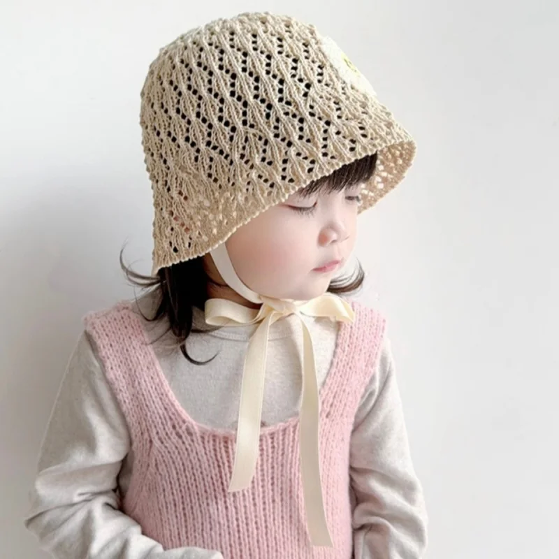 1-7Y Newborn Baby Girls Boys Kids Lace Trap Hats Princess Summer Bucket Straw Sun Hat Cap straw hat baby sun hat outdoor sun hat