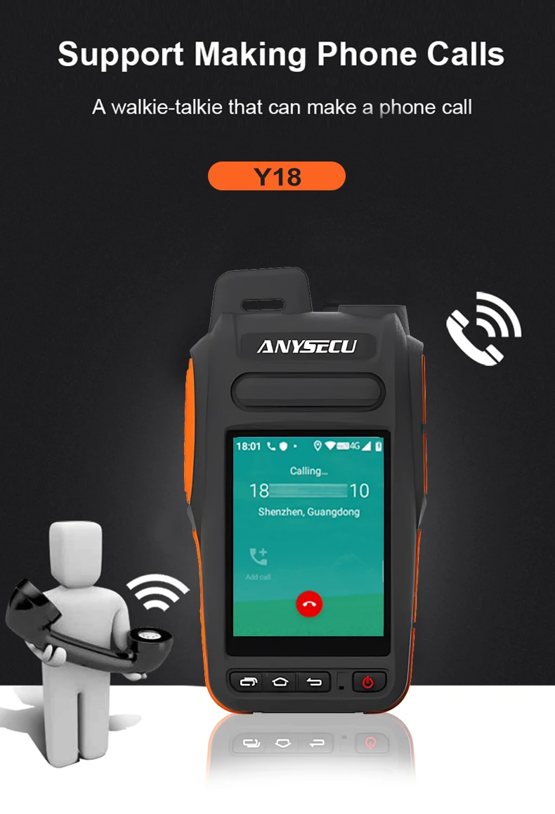 Y18 4G Network Radio Android 9.0 Unlocked with WIFI GPS Mobile Phone Work With Z