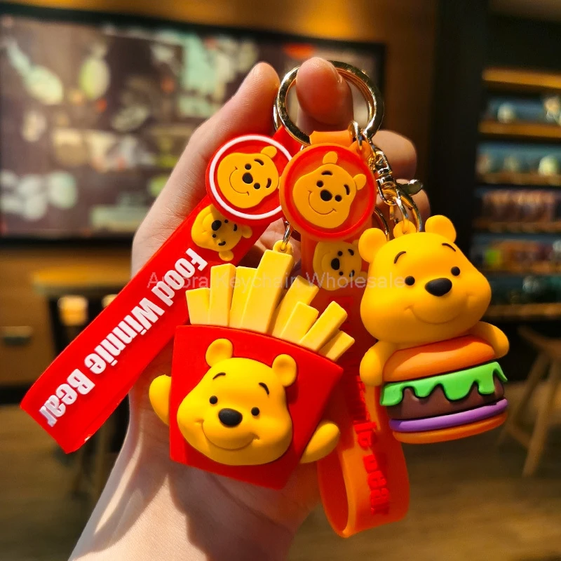 Anime Keychain Disney Cartoon Mickey Mouse Minnie Lilo & Stitch Doll Keyring Ornament Car Pendant Kids Gifts