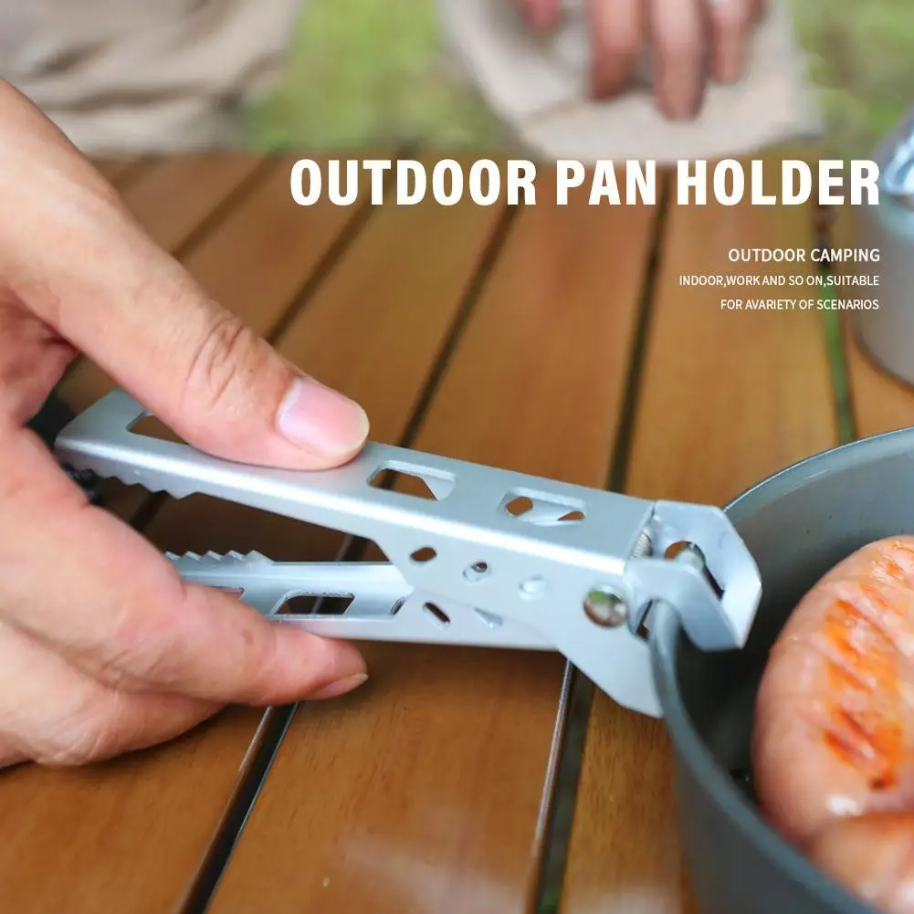 Camping Cookware Set Outdoor Camping Pot Pan Bowl Gripper Aluminum Alloy Folding Handle Hiking Picnic Barbecue Cooking