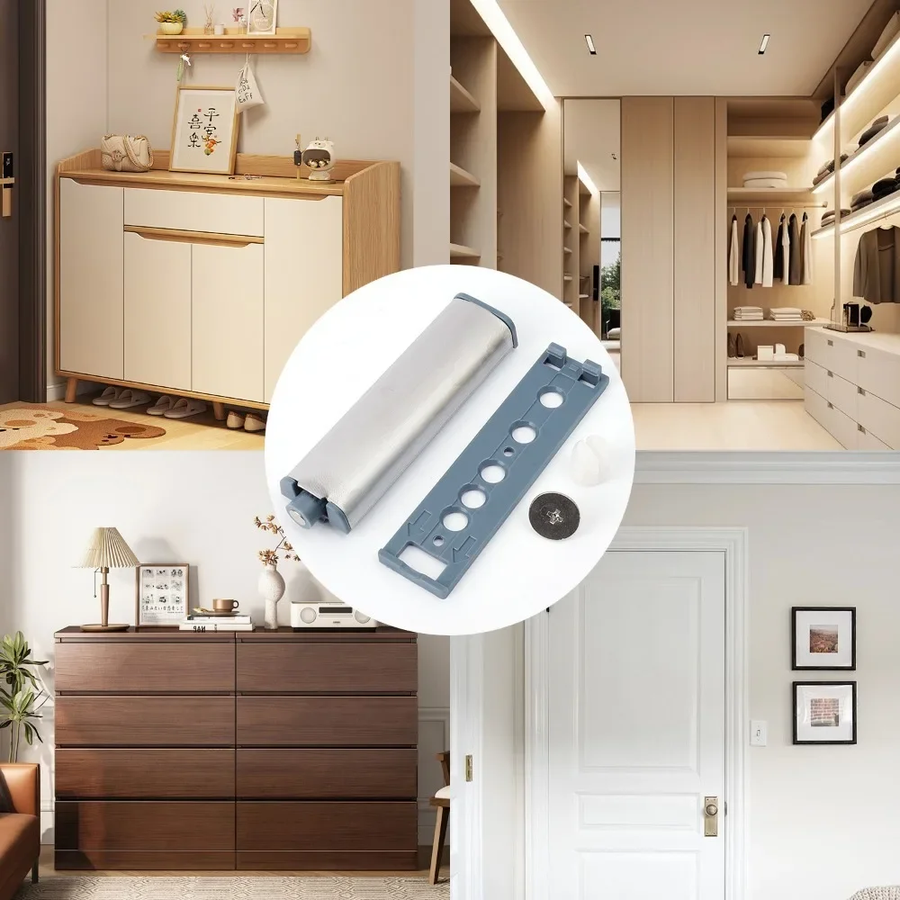 Magnetic Cabinet Catches Door Catches Magnetic Cabinet Latches Cabinet Door Latch Door Stops Cabinet Door Stop Closet Door Rebounder 1/5PCS Cabinet Door Bouncer Stainless Steel Push Magnetic Bouncer Catch Handle-free Touch Release Latches Hardware Repairs Tools
