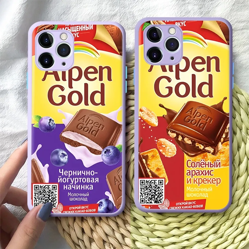 Custodia Per Telefono Alpen Gold Chocolate Per Iphone 14 11 12 13 Mini Pro Max 8 7 Plus X Xr Xs Max Cover Opaca Traslucida