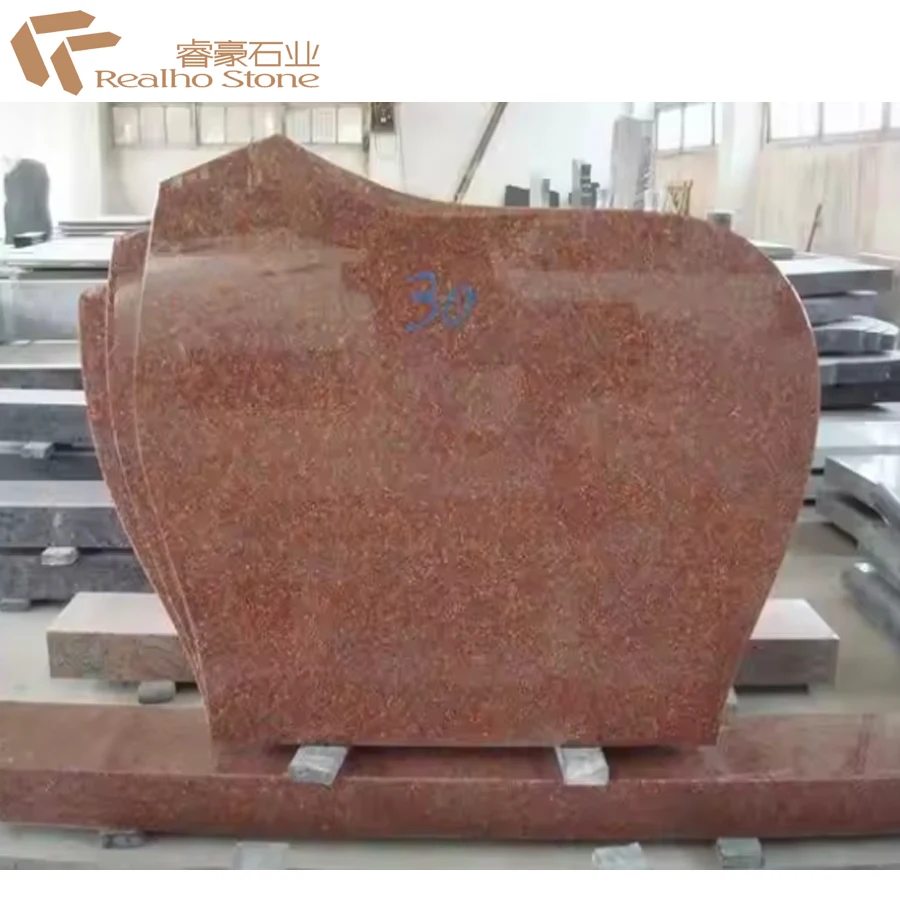 Affordable Multicolor Granite Monument Headstone Russian Design