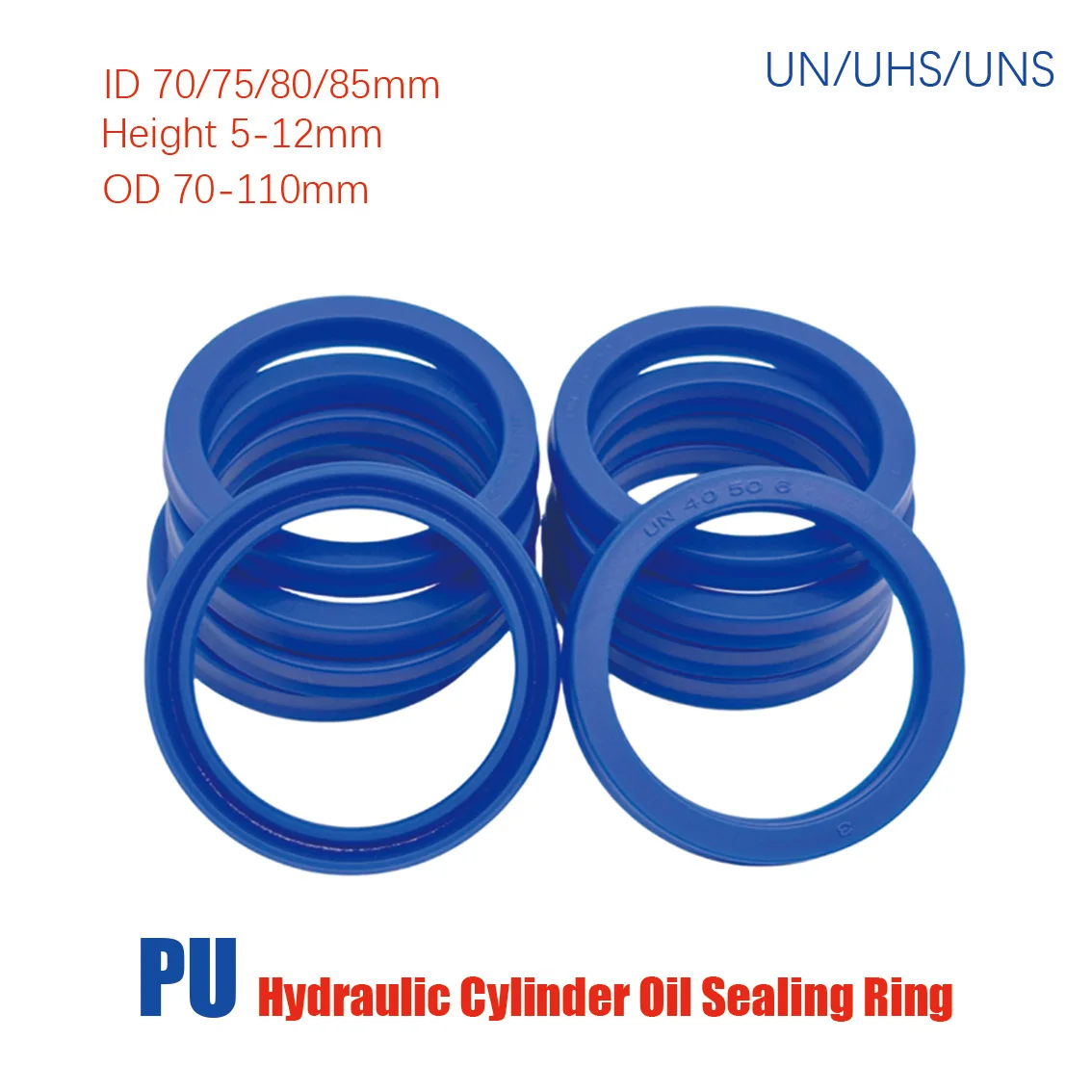 2 Pack PU Rod Seals 4-19mm Hydraulic U-Cup UN-Type For Piston Cylinder Repair