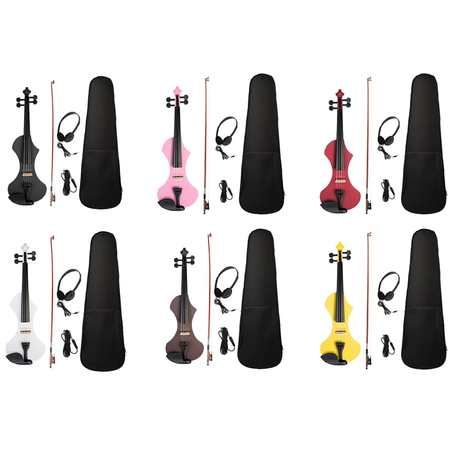 

Silent Electric Violin 4/4 Acoustic Stringed Instruments with Practise