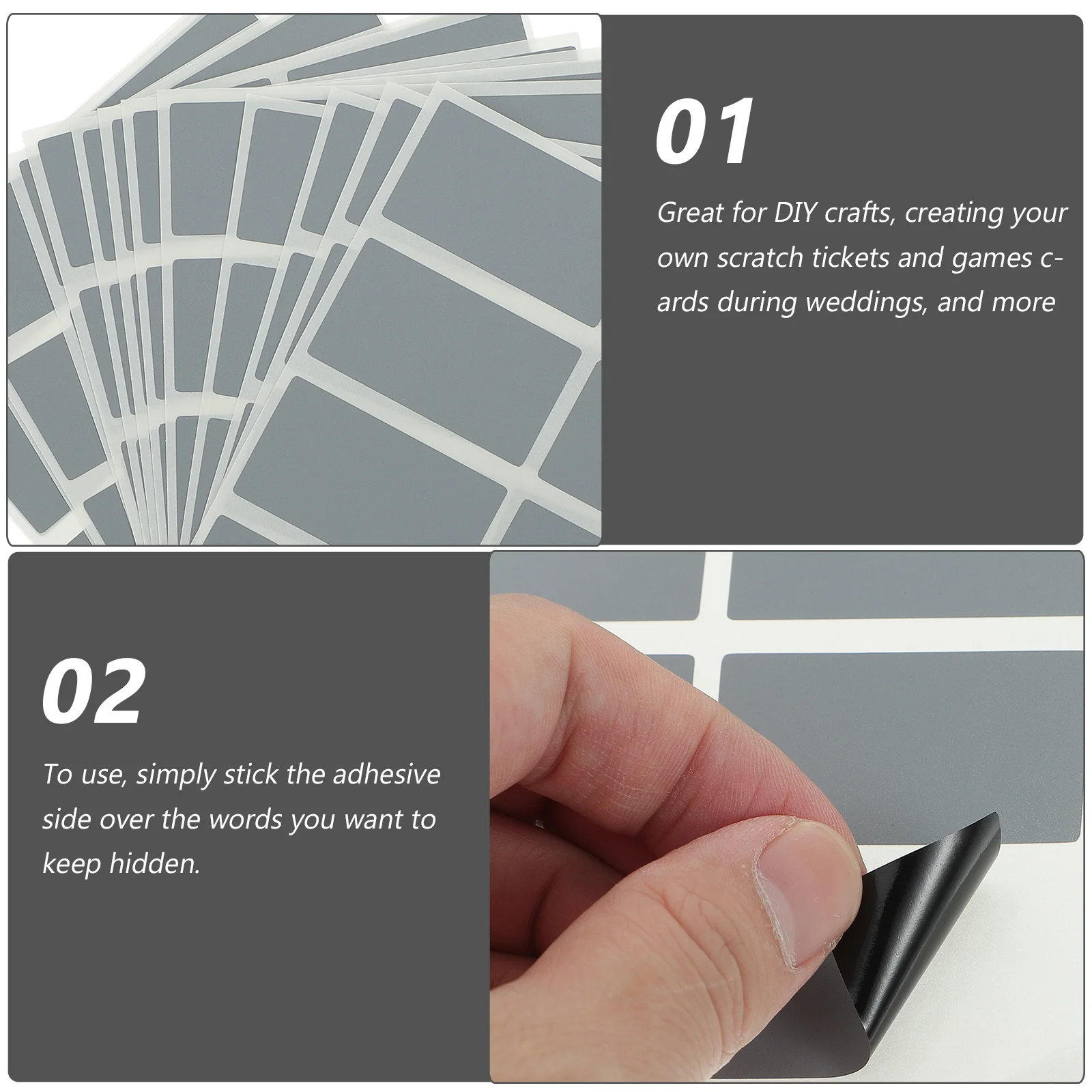 100pcs Scratch Off Cards Diy Sticker Paper Label Blank Cards Notes Crafts Set Stick Adhesive Lottery Sticker Peel Note Filler