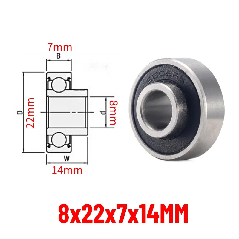 10 Stück nicht standardmäßiges 608ZZ Rillenkugellager, erhöhtes Stufenlager, 8 x 22 x 7 x 8, 8 x 22 x 7 x 9, 8 x 22 x 7 x 10 mm – Detail 8