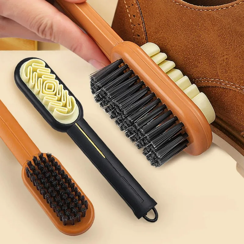 Long Handle 2-Sided Suede Cleaning Brush for Shoes Sneakers Stain & Dust Removal