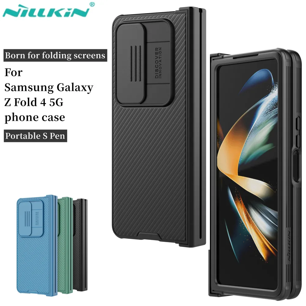 

Nillkin Samsung Galaxy Z Fold 4 5G CamShield Silky Silicone Slide Camera Back Cover S Pen Portable For Samsung Galaxy Z Fold 4