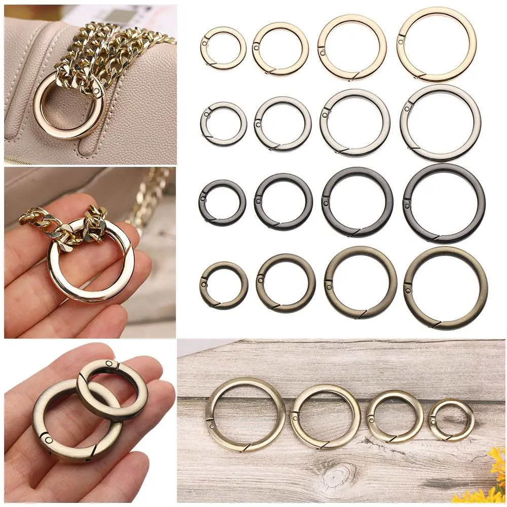 

1pc High quality Plated Gate Round Push Trigger Spring O-Ring Buckles Carabiner Purses Handbags Snap Clasp Clip Bag Belt Buckle