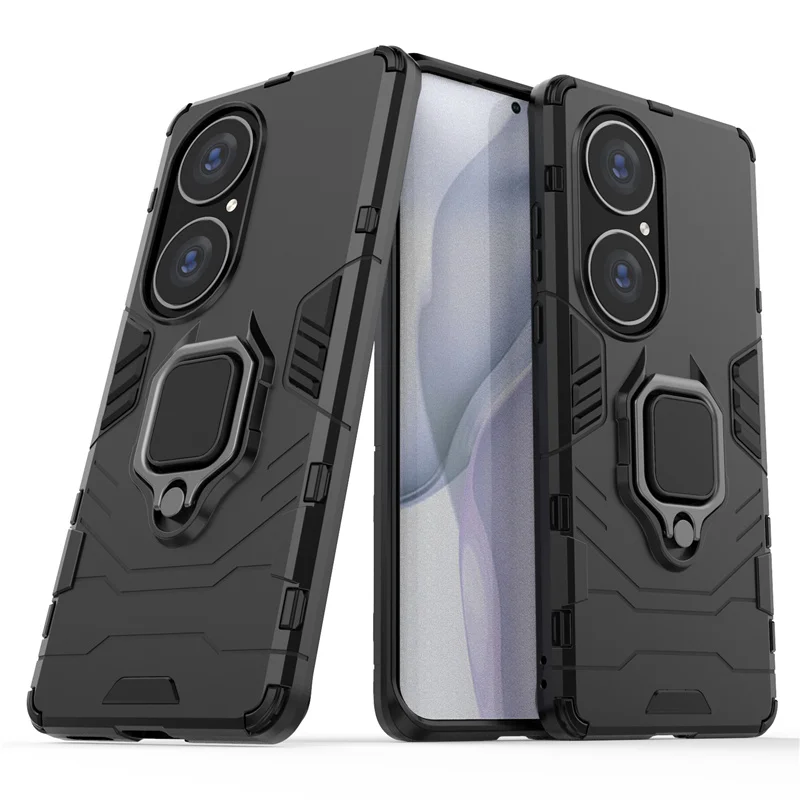 

Чехол для Huawei P50, автомобильный держатель, магнитное кольцо, армированный кронштейн, задняя крышка телефона для Huawei P50 Pro, противоударный бампер из ТПУ, оболочка