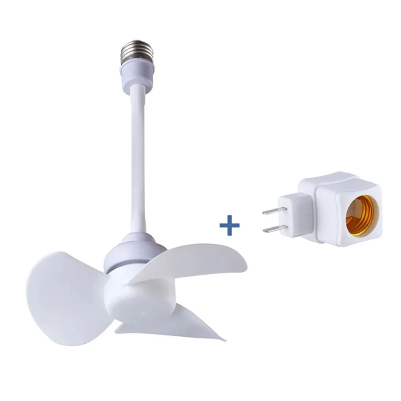 DX62 E27 스레드 전동 팬 5W 1000RPM 실내 사무실용 냉각 팬 360도 조정 천장 팬 6인치 샹들리에 팬