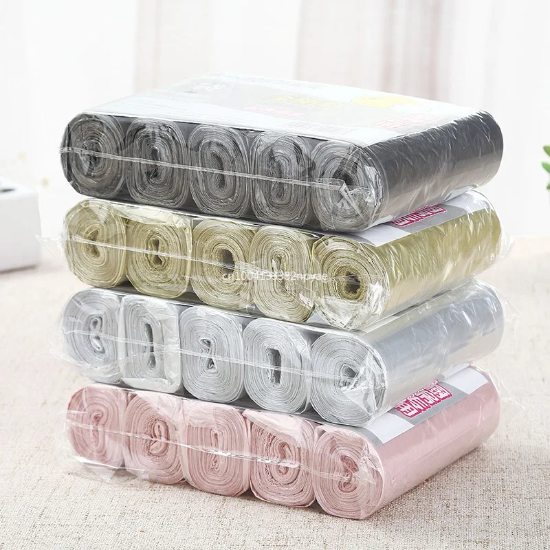 

Одноразовые пакеты для мусора 5-roll мешки для мусорных корзин, бытовые плоские корзины с отверстием, утолщенные пластиковые пакеты для хранения и уборки, 닐투