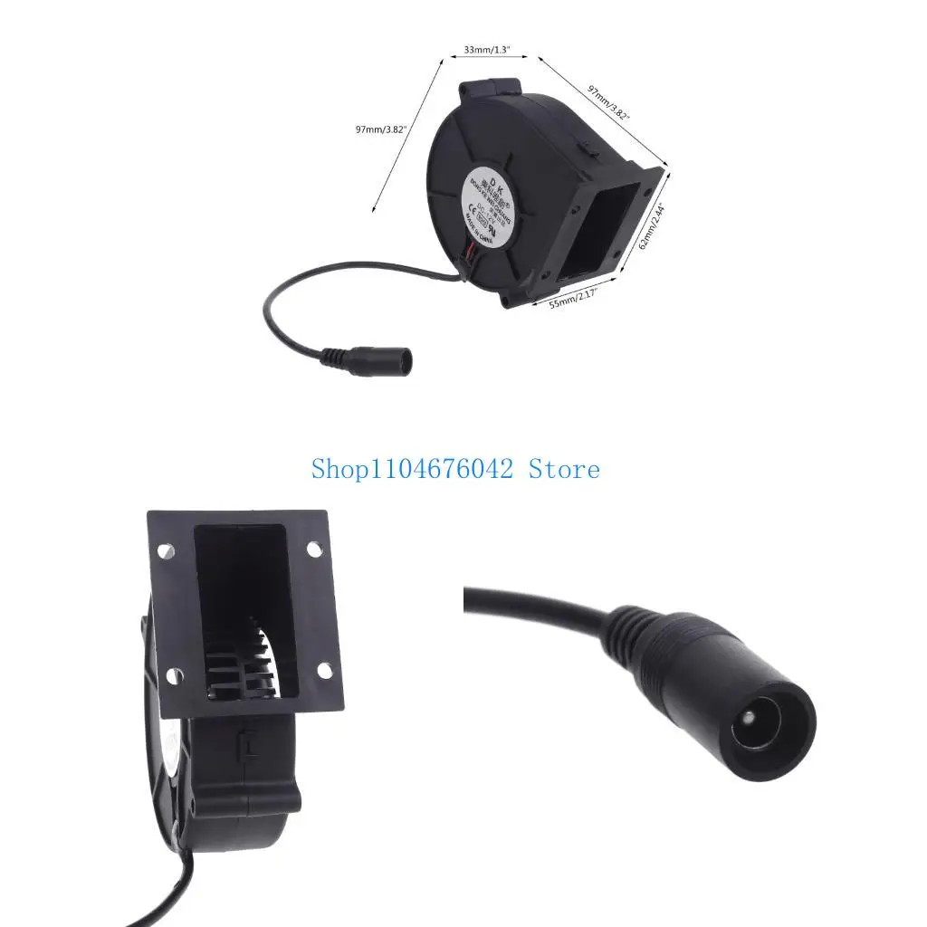 전자 제품, 바베큐를 위한 5asd 볼베어링 바베큐 팬 DC12V 5.5x2.1mm 5300R/min 공기 송풍기 팬 97x97x33mm