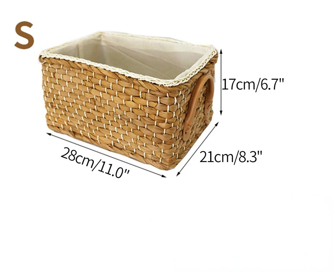 Corn Husk Woven Storage Baskets Box Rectangular Storage Container Sundries  Organizer Home Basket Organization Office Tidy Tools