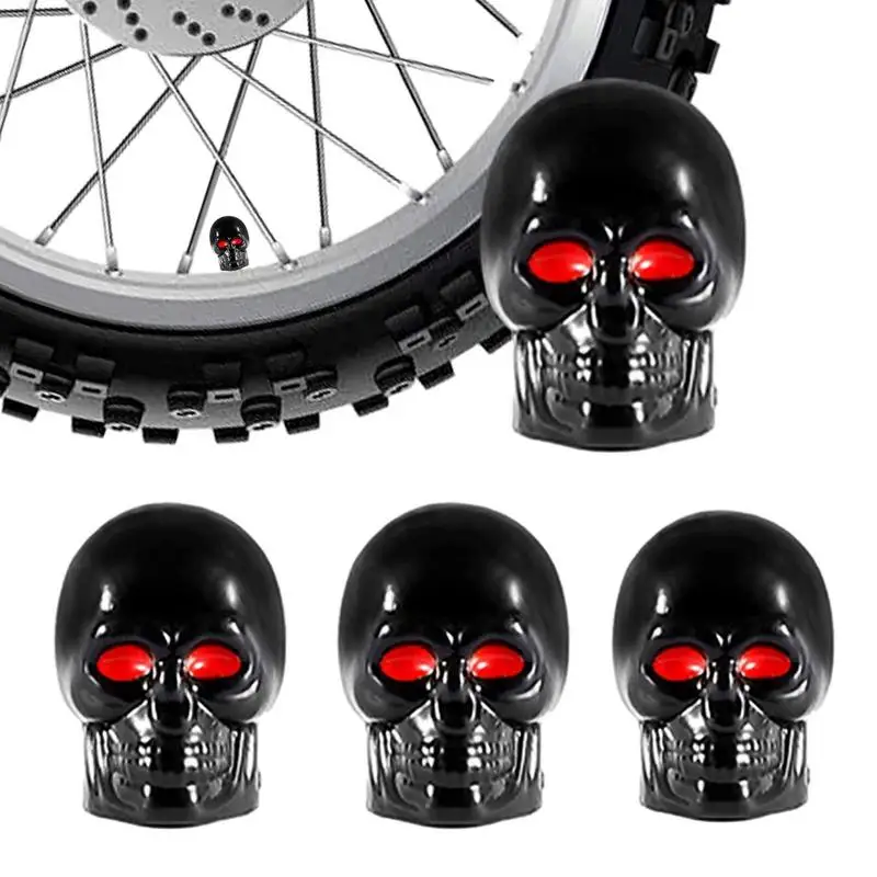 

Car Wheel Tire Valve Caps Skull Design Skull Valve Stem Caps Multi-Purpose Car Decorative Tool For Trucks SUVs And Motorcycles