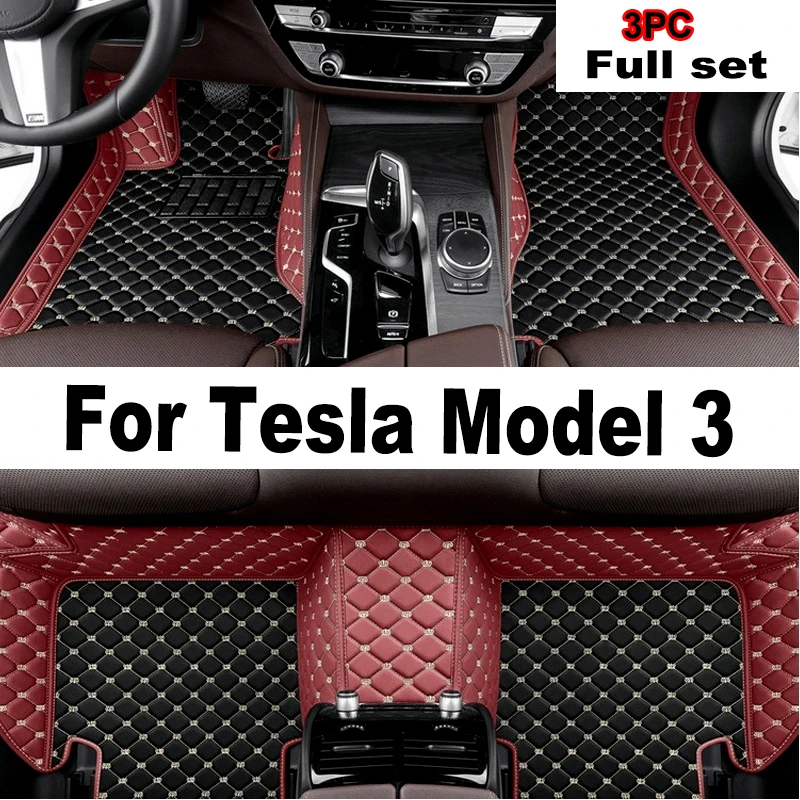

Car Floor Mats For Tesla Model 3 2019 2020 2021 Custom Auto Foot Pads Automobile Carpet Cover Interior Accessories
