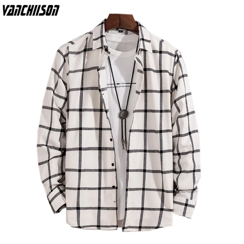 

Мужская Повседневная рубашка, бежевая рубашка в Корейском стиле, с длинным рукавом и отложным воротником, весна 00510