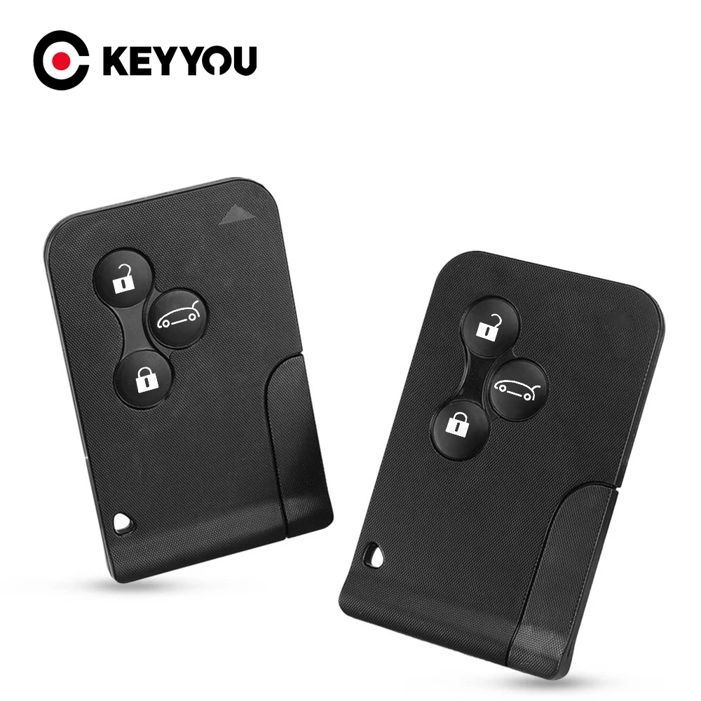 Key Case Car Key Shell Key Shell DANDKEY 3 Buttons Smart Card For Renault Clio Logan Megane 2 3 Koleos Scenic Card Case Car Key Fob Shell With Small Key