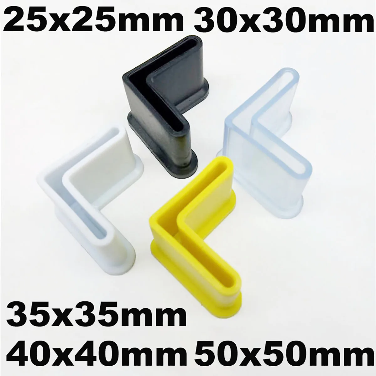 4 Pcs L-shaped PVC Foot Protector Cover Triangle Angle Iron Foot Rubber Pad Non-Slip Shelf Table Furniture Feet Leg Pads Floor table foot pad