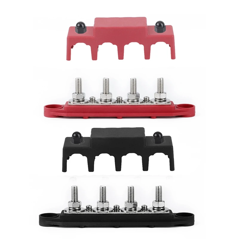 

48 в 250 А 4-сторонняя шина, наземная распределительная панель, Клеммная колодка M8, распределительный блок для автомобиля, грузовика, лодки