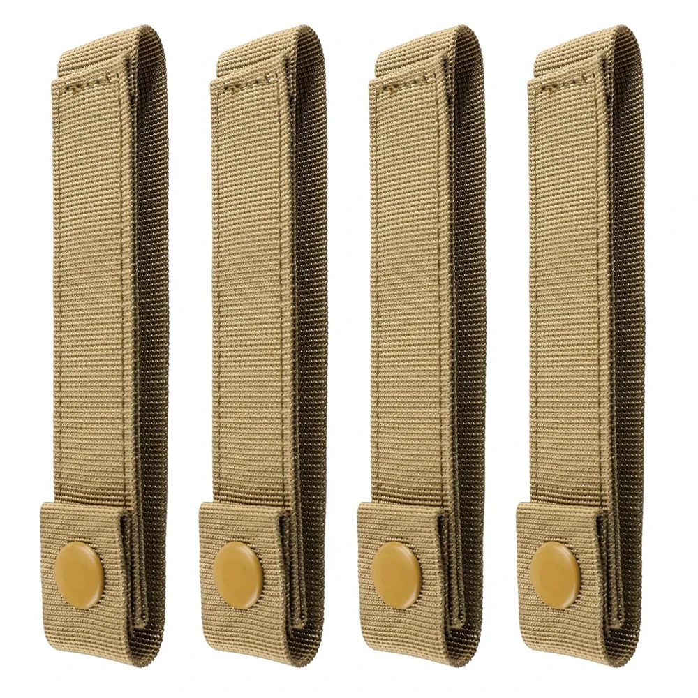 4pcs Outdoor Molle Strap 6 inch Tactical Molle Strap Molle Webbing Straps Attachment Snap Strap Nylon Thumb Snap Straps 5