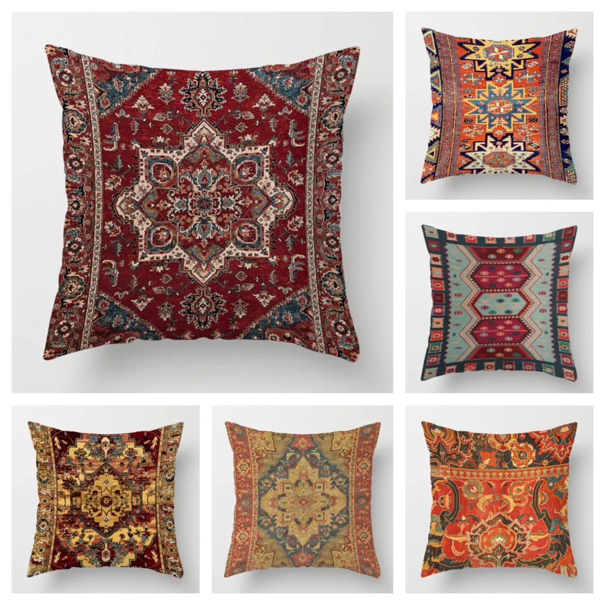 

Persian Carpet Pattern Pillowcase 60*60 Living Room Sofa Cushion Cover 50*50 Fashion Decor Pillowcase 40*40 Home Decor