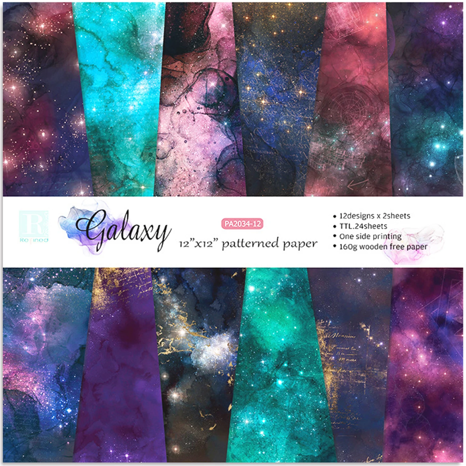24 Sheets 30x30cm Craft Scrapbooking Paper Pad Watercolored Single-Side Printing Junk Journal Cardstock Supplies for Card - 6